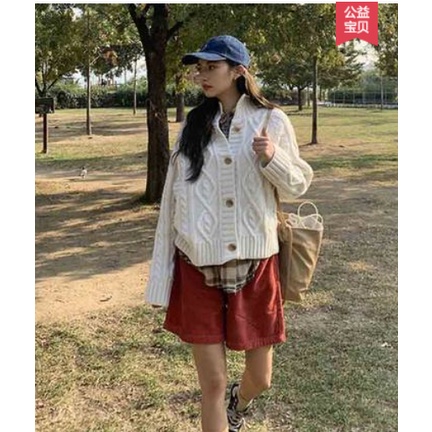 S13_Quần short vải nhung tăm màu xanh lá ulzzang