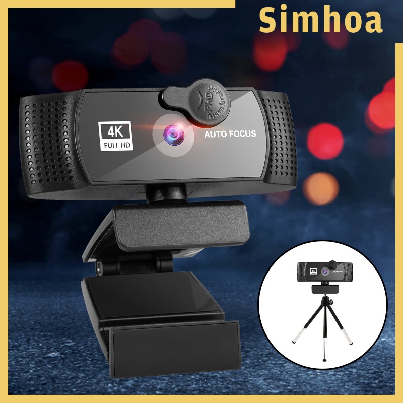 [SIMHOA] Webcam 1080p HD w/ Noise-Cancelling Microphone USB for Gaming PC Desktop