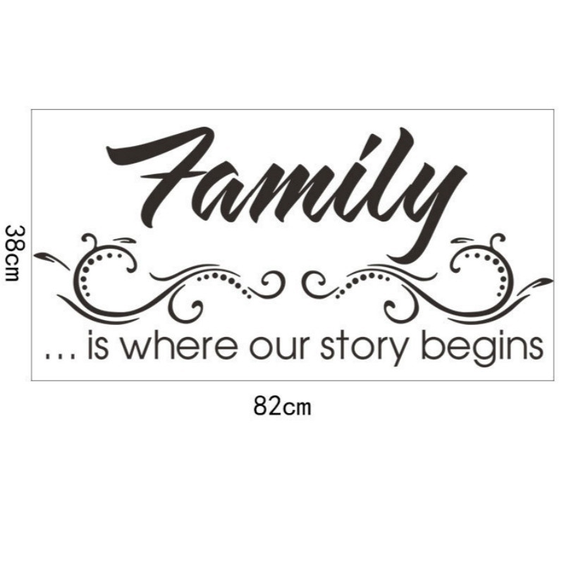 Decal Dán Tường Châm Ngôn Về Gia Đình Is Where Our Story 46x60cm