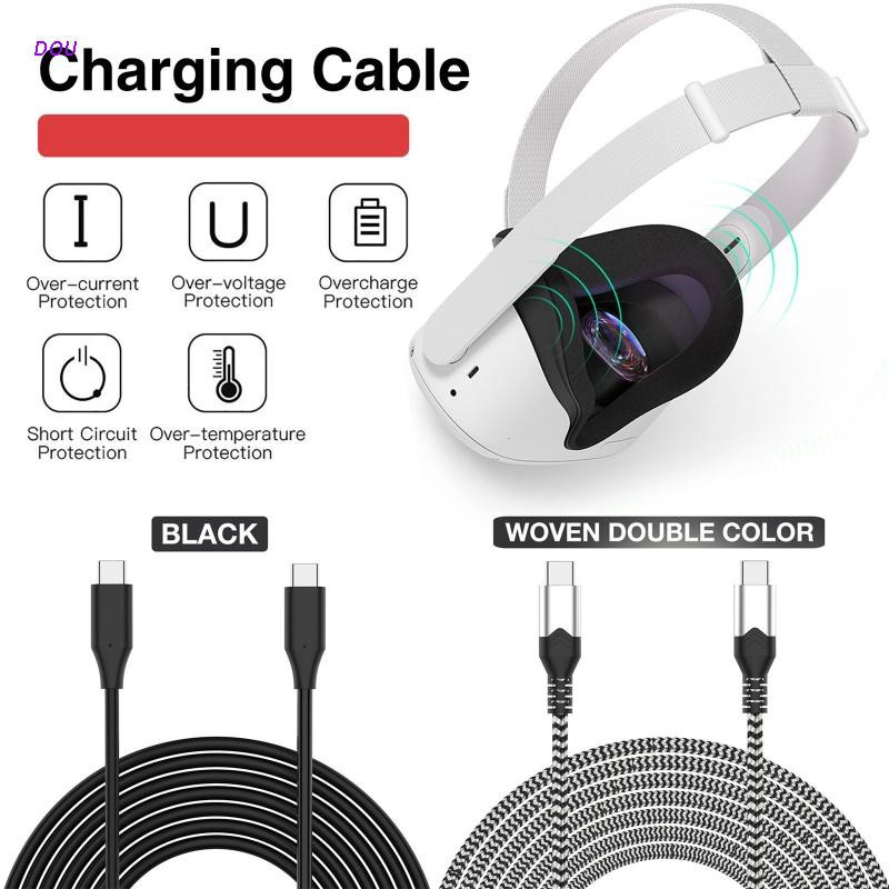 Dây Cáp Sạc Dài 3m Cho Kính Thực Tế Ảo Oculus Quest 2 Vr Usb 3.1 Type C