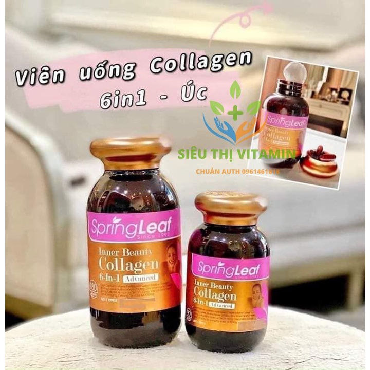 Viên uống Collagen 6 in 1 Spring Leaf Inner Beauty 180 viên của Úc