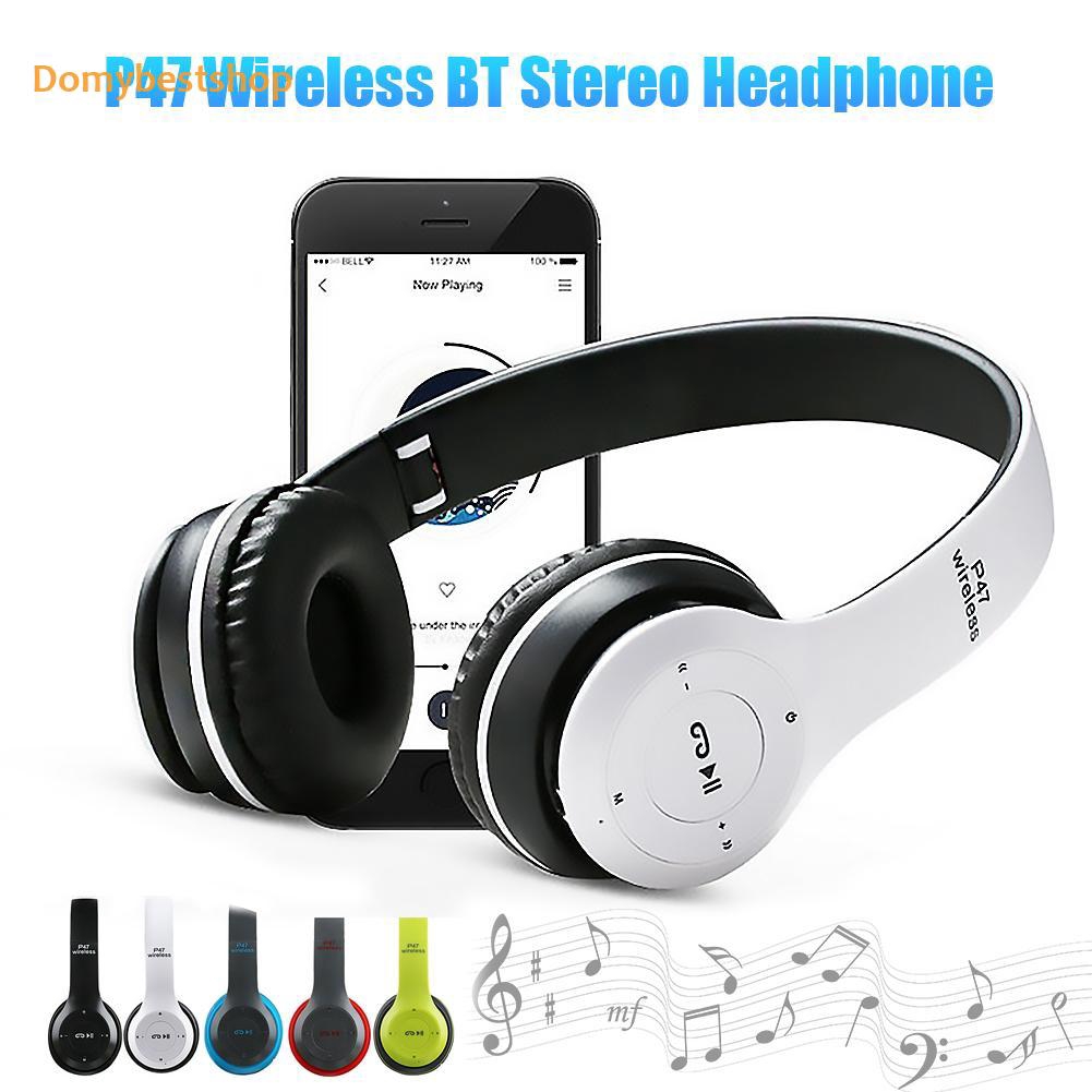 COD ☭P47 Wireless Useful Bluetooth Stereo Headphone Cool 3.5mm Audio Jack Handsfree Headset