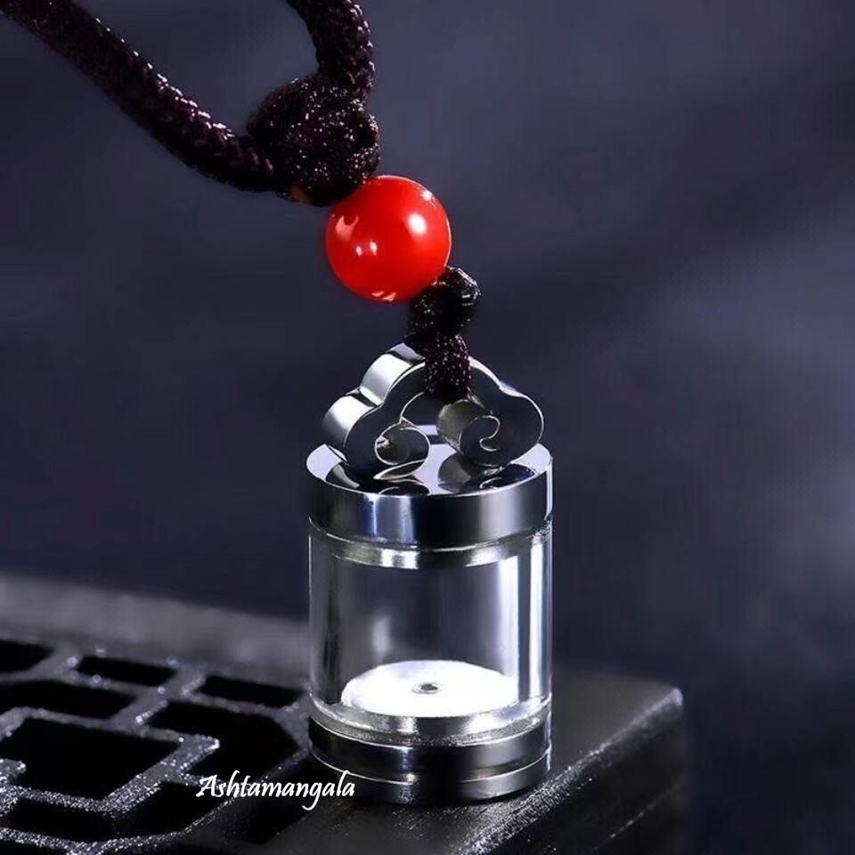 Mặt Ga’u - Hộp đeo cổ đựng xá lợi pháp dược cát mandala Kinh Chú
