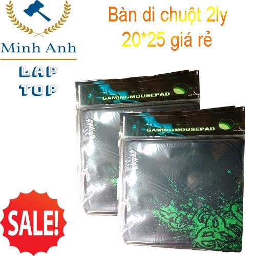 bàn di chuột xanh trơn 2ly cỡ nhỏ 20*25