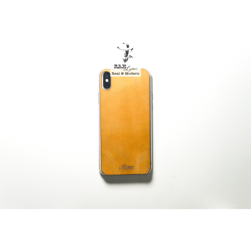Tấm Dán Lưng IPHONE X Da Bò Vàng RAM Leather