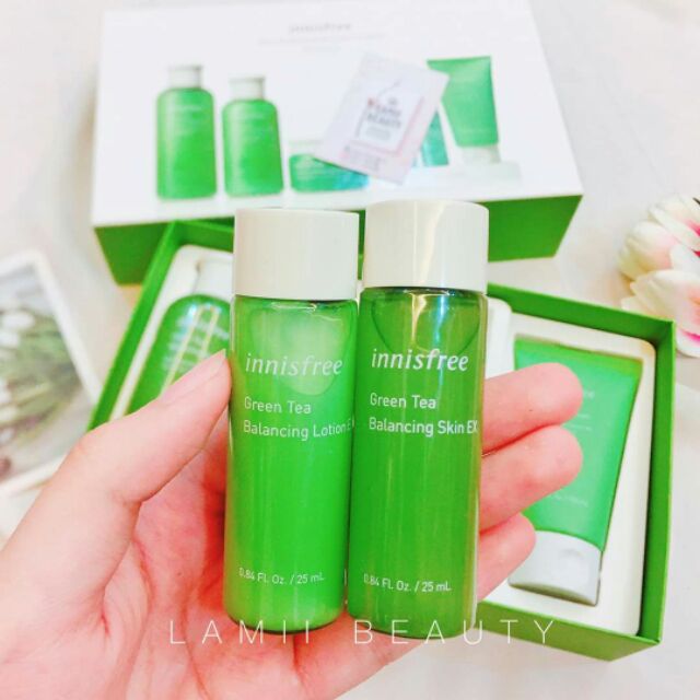 SET DƯỠNG DA TRÀ XANH&lt;br&gt;INNISFREE GREEN TEA BALANCING SKIN CARE TRIO SET EX