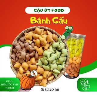 Bánh gấu nhân kem, bánh gấu 3 màu, bánh gấu socola, bánh gấu mix, đồ ăn vặt cậu út food