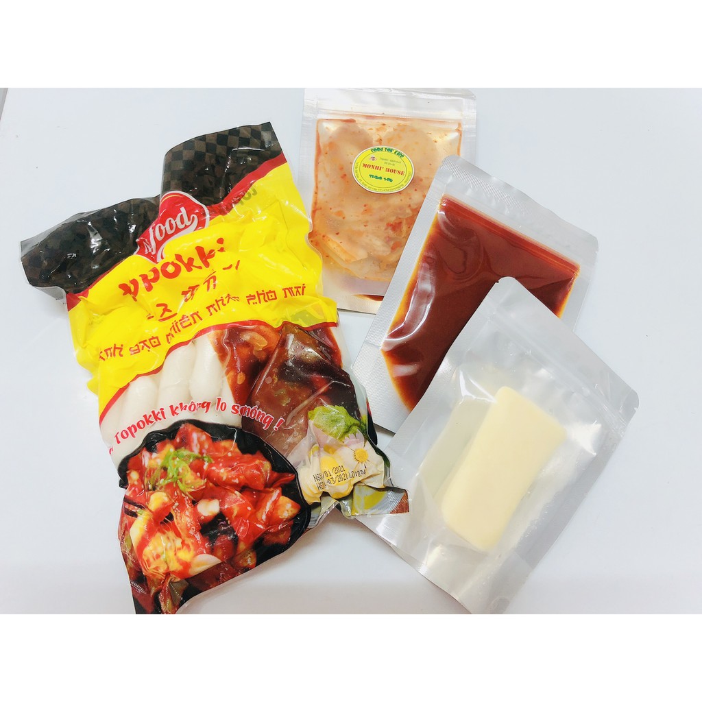 SET BÁNH GẠO PHÔ MAI JoFOOD KÈM SỐT , MOZA, MÌ HÀN QUỐC,PHÔ MAI,..