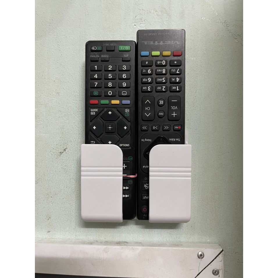 Combo Kệ dán tường để remote,giá đỡ sạc điện thoại hình chữ nhật DS87 Shalla