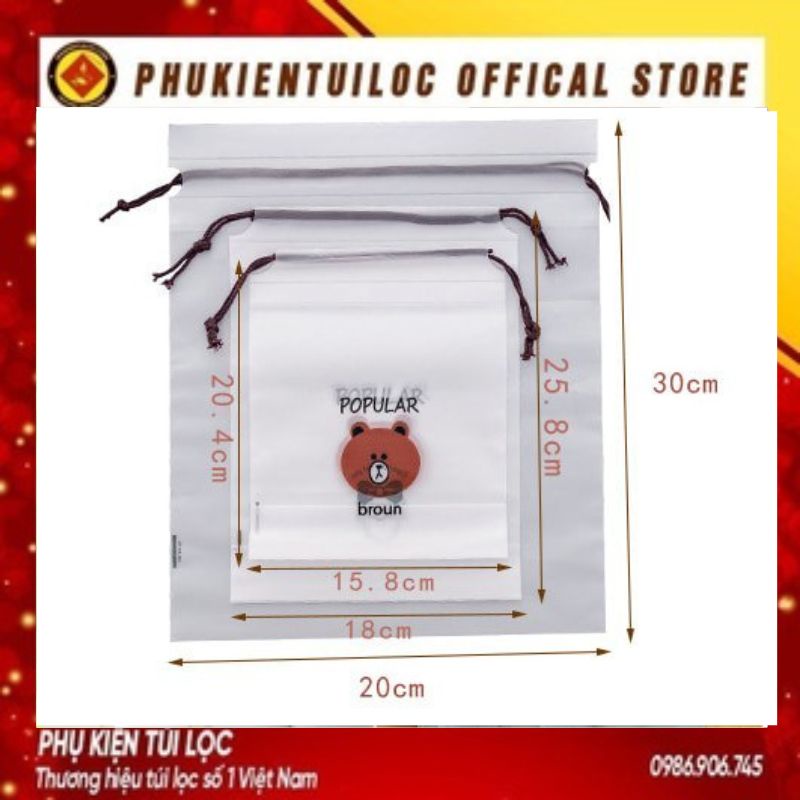 SET 3 TÚI GẤU DÂY RÚT ĐỰNG ĐỒ TIỆN DỤNG- PHUKIENTUILOC.COM