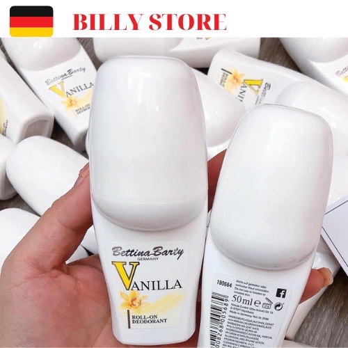 Lăn khử mùi Vanilla ⚡ CHUẨN AUTH ⚡ Lăn nách 50ml hương vani Bettina Barty nội địa Đức, khô thoáng, không gây kích ứng