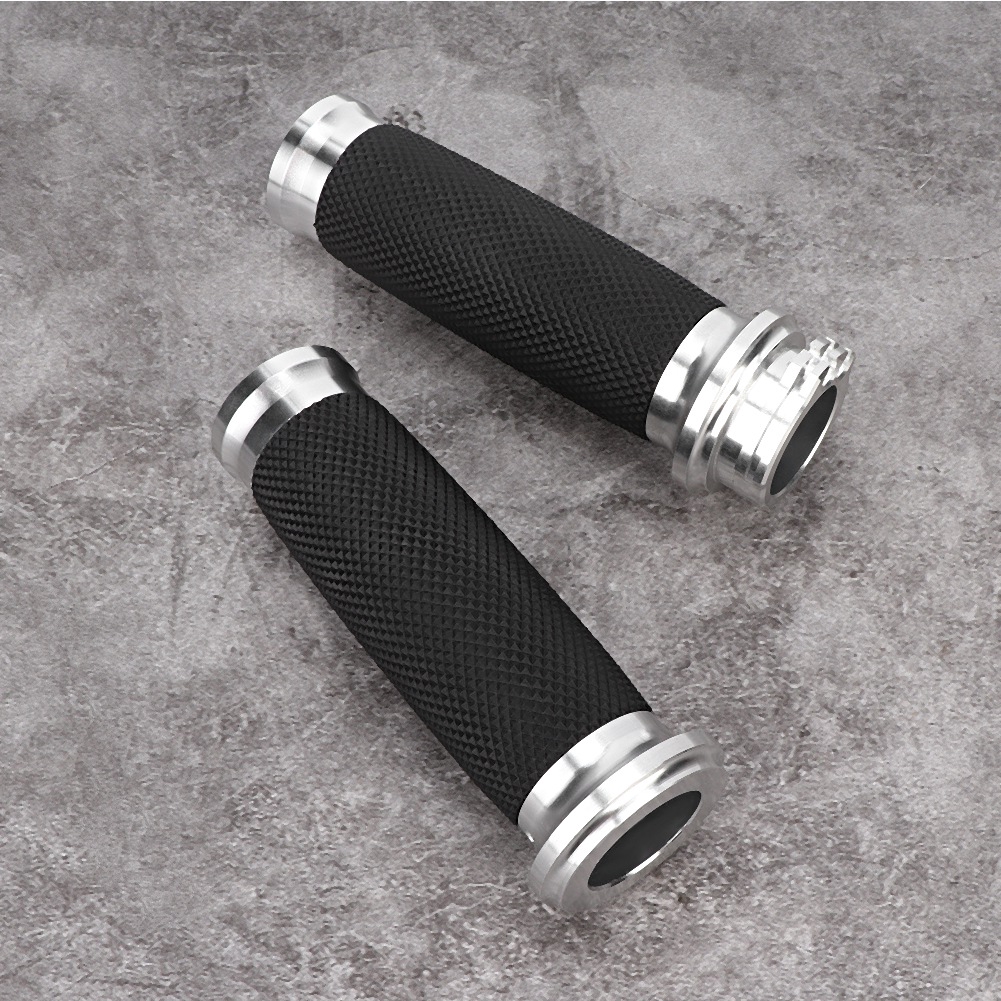 Cooltools 1 Pair Universal Motorcycle 25mm Handgrip Aluminum+Rubber Anti-slip Handlebar Grip Cover