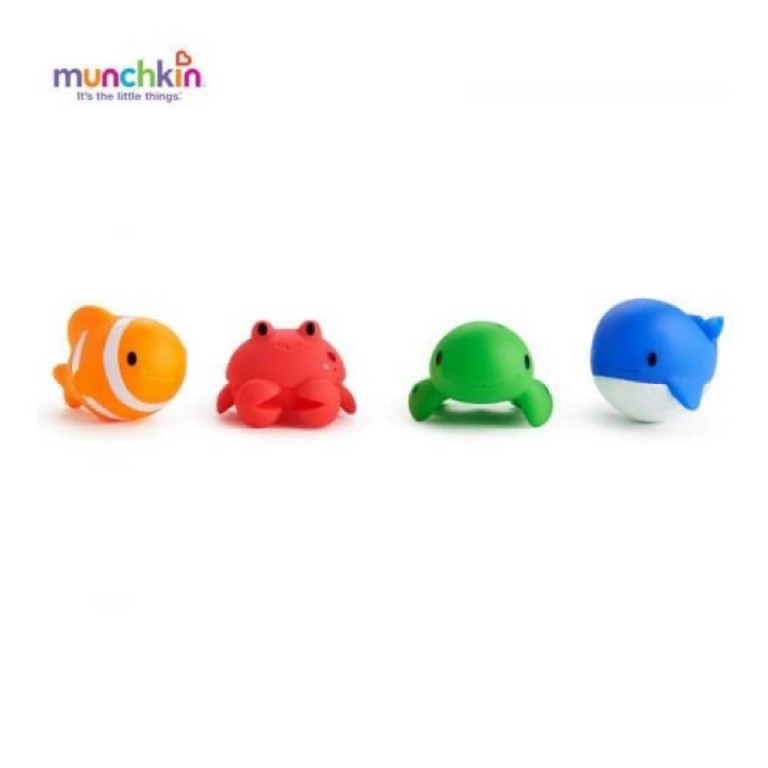 [Hàng chính hãng] Bộ đồ chơi 4 sinh vật biển Munchkin trong nhà tắm cho bé