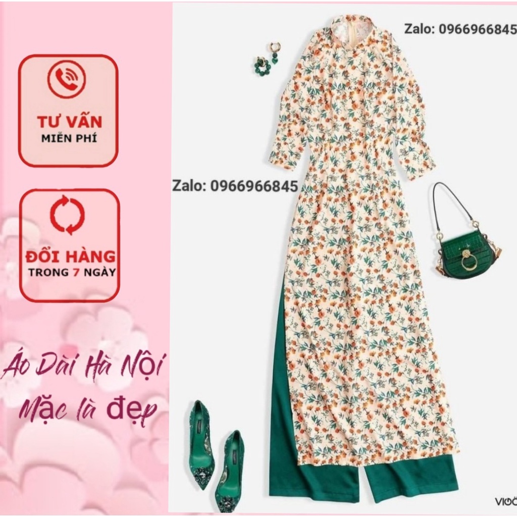 *Những áo dài hoa nhí dễ mặc, trẻ trung, che khuyết điểm cực tốt - Áo Dài Hà Nội