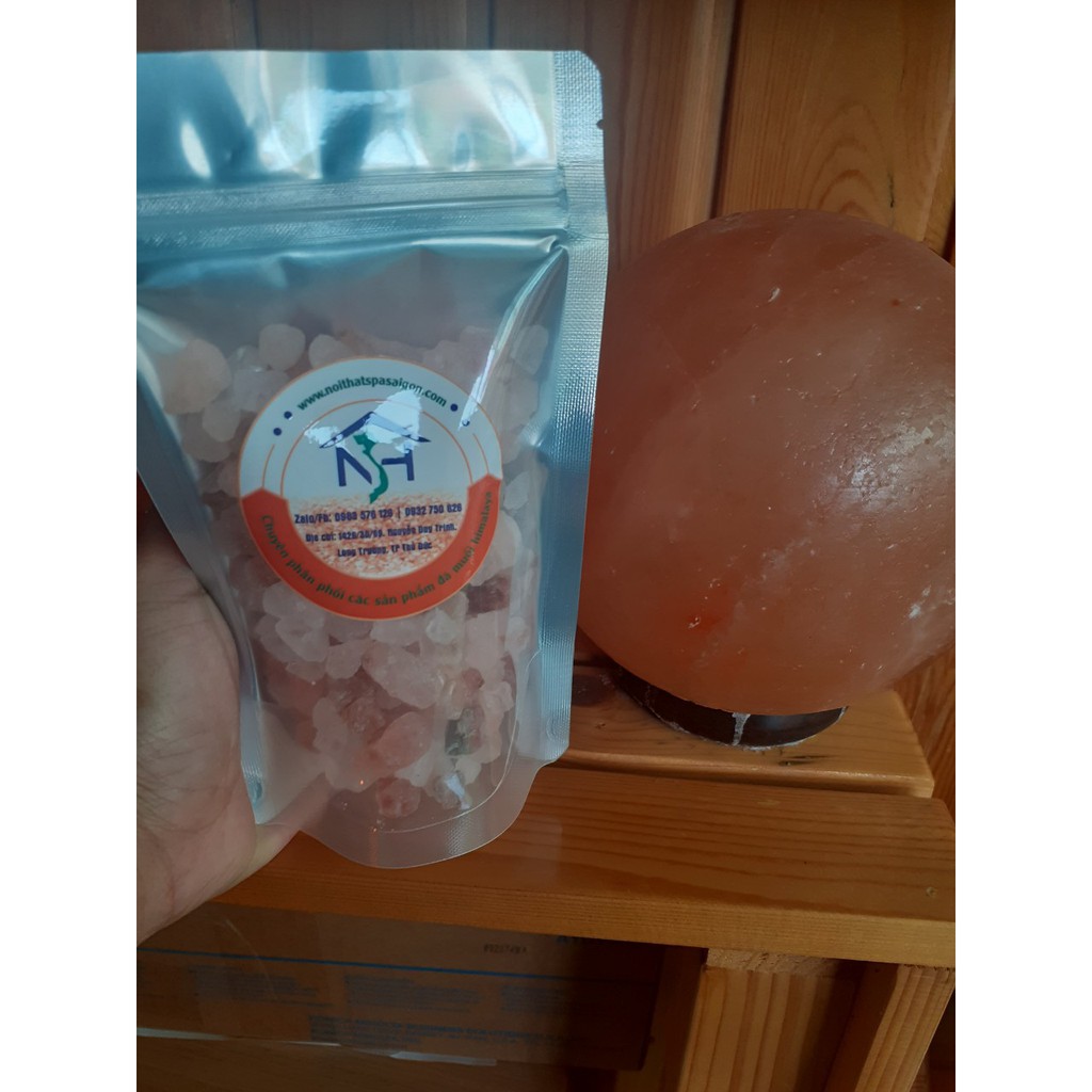 600 gram muối hồng dạng hạt, dùng để chườm nóng, ngâm chân tay hoặc rải phòng xông hơi khô đá muối himalya