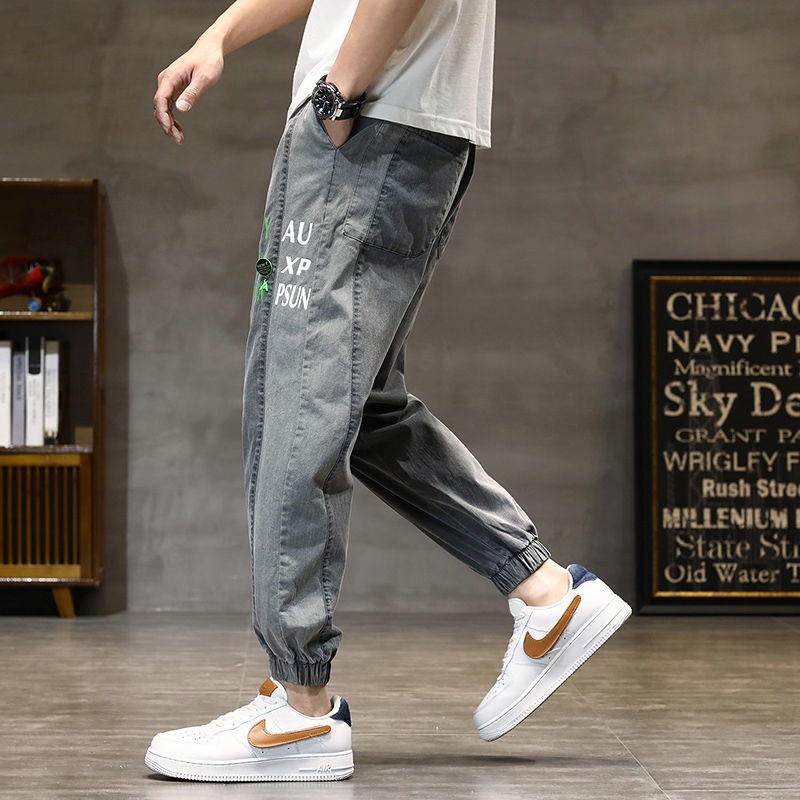Quần Jean jogger Ống Rộng Phối Màu Thời Trang Xuân Hè Hàng Mới Size S 2022 Cho Nam