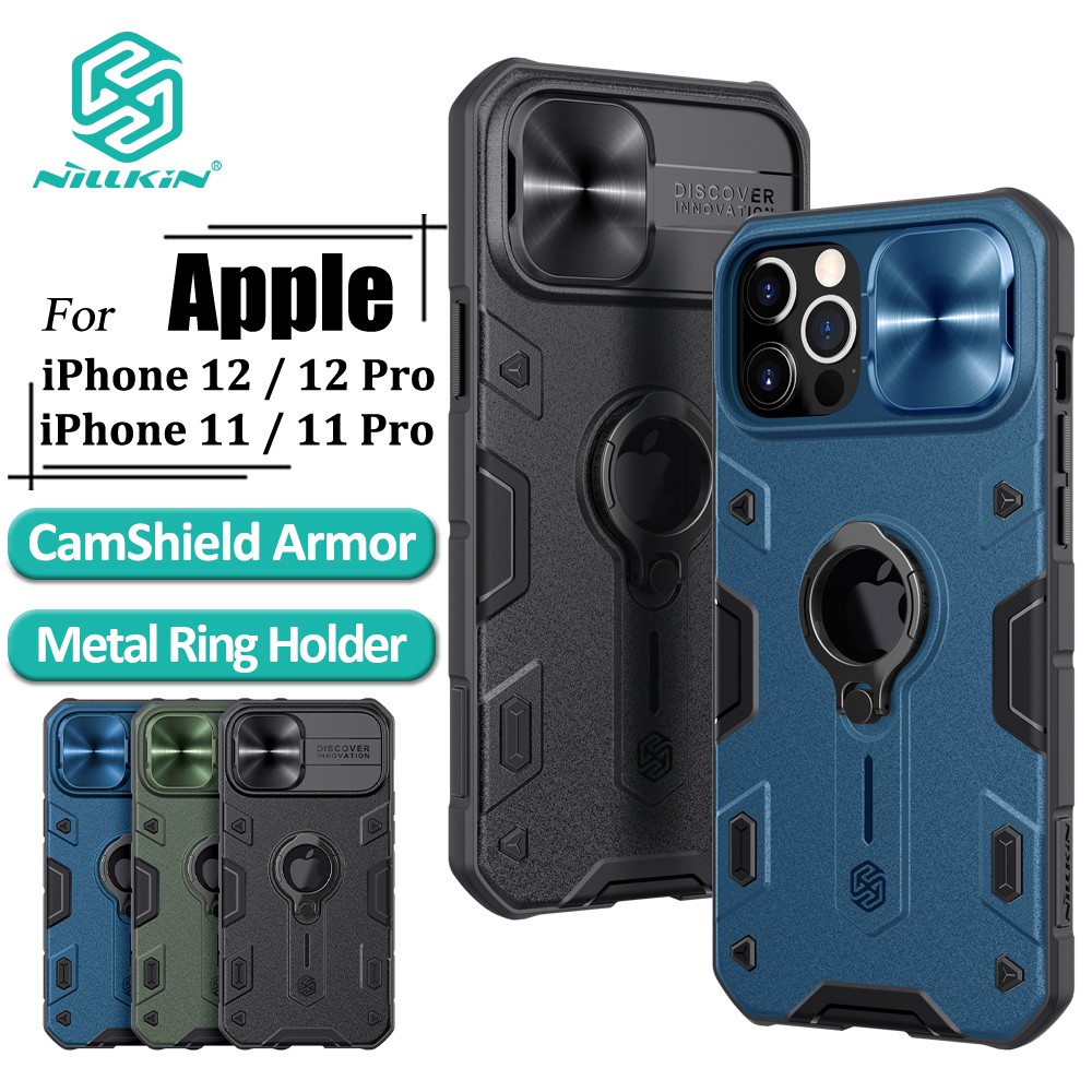 Nillkin CamShield Armor Case For iPhone 12 / 12 Pro / 12 Pro Max / 11 / 11 Pro / 11 Pro Max TPU + PC 2 In 1 Heavy Protection