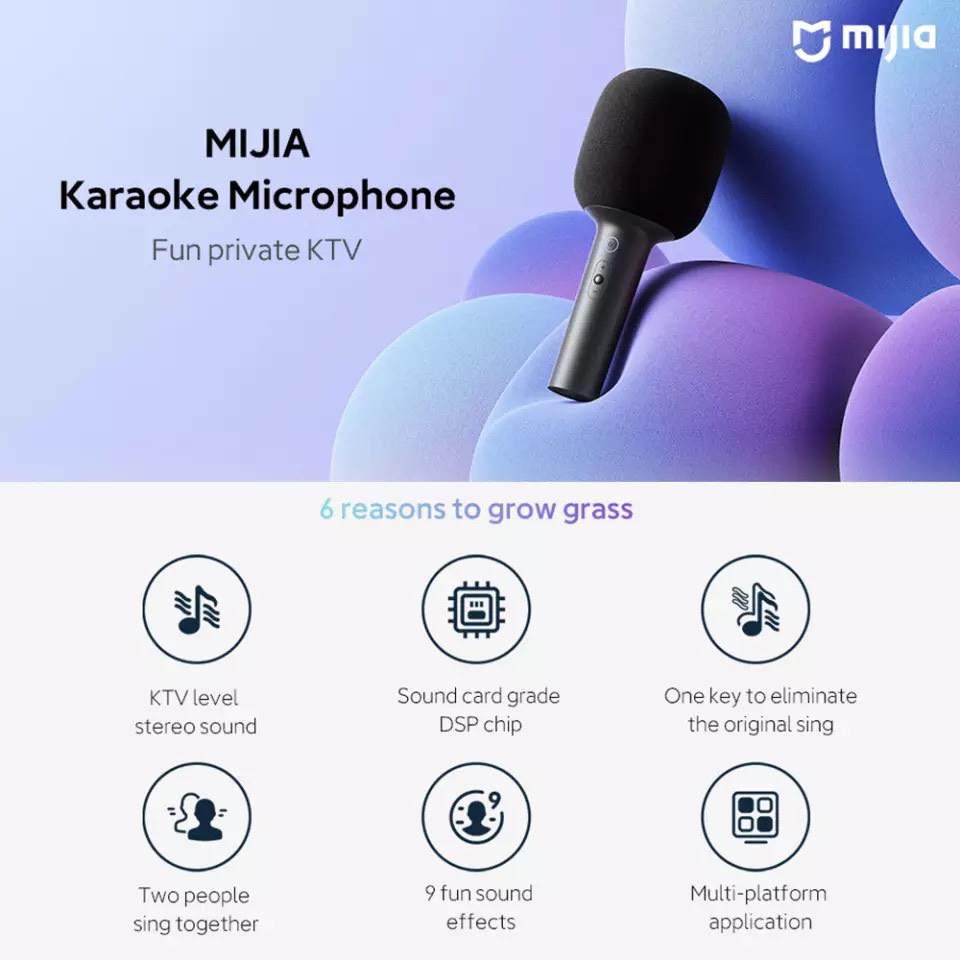 [Mã ELHACE giảm 4% đơn 300K] Micro karaoke xiaomi mijia bluetooth không dây,công nghệ giảm tiếng ồn thông minh