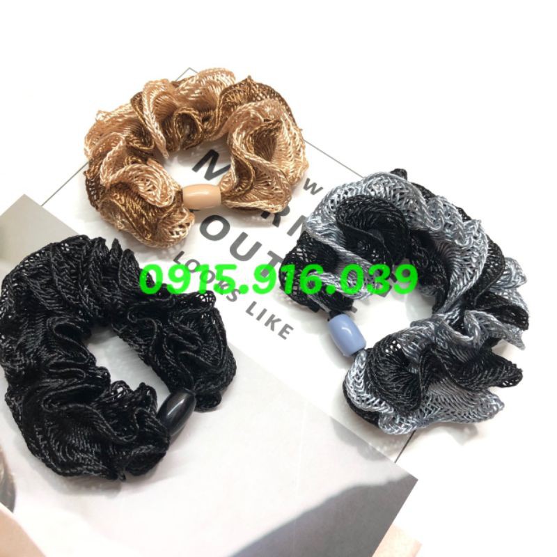 Buộc Tóc Tai Bèo Vải Ren Phối Màu
