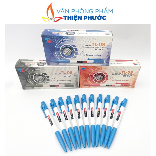 Bút bi Thiên Long TL-08 nhiều màu, đầu bút 0.8mm cho nét bút đậm đẹp THIỆN PHƯỚC