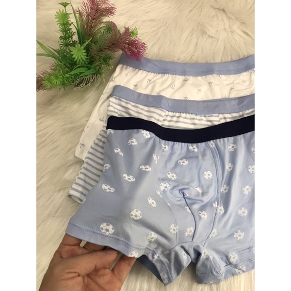 Quần lot bé trai chính hãng 💕Freeship💕sịp đùi bé trai sét 3c túi zip hàng Nhật Bản cotton cao cấp