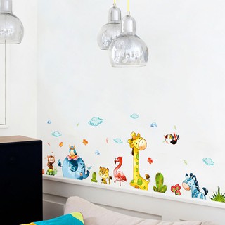 Decal dán tường - Giấy dán tường - Chân tường động vật dễ thương cho bé - kiddecals