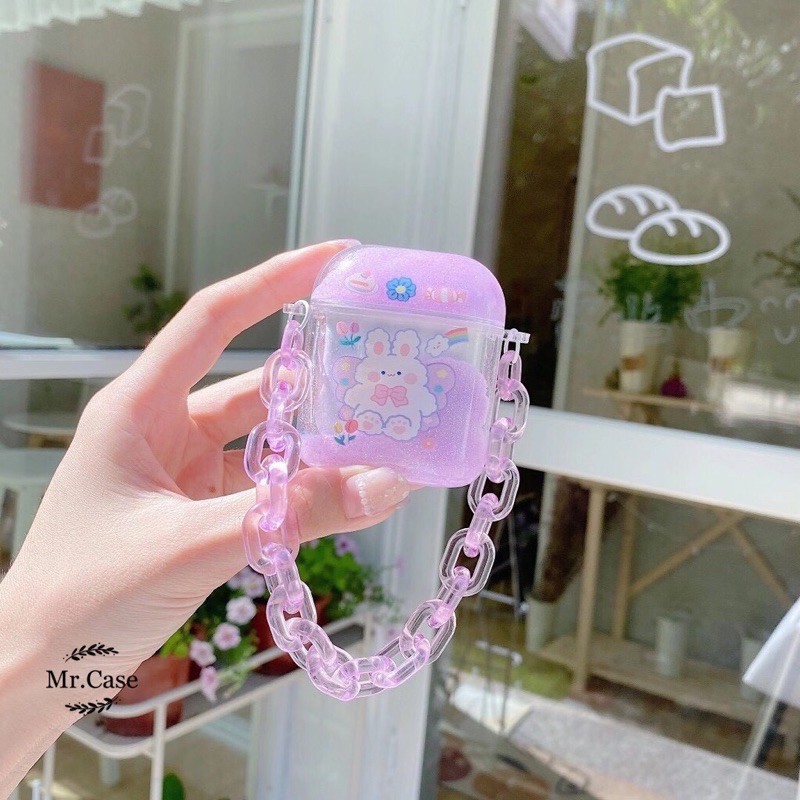 Case Airpods 1/2 Vỏ Ốp Đựng Tai Nghe Case iPhone Hình Thỏ Tím Xinh Xinh