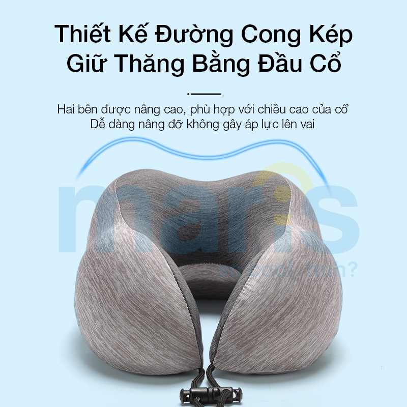 Gối Chữ U Cao Su Non MARIS Mr - 202 Memory Foam Cao Cấp Size 28 x 25 x 14.5 Cm, Gối Kê Cổ Cao Su Non