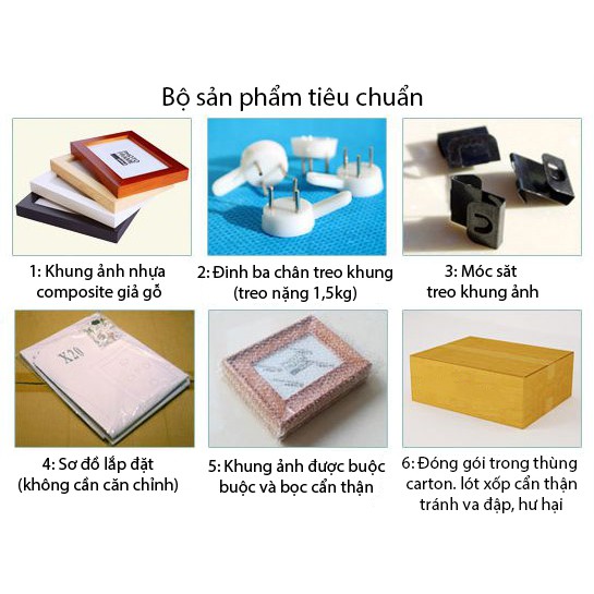 [Giá Xưởng] Bộ 11 khung ảnh màu 3 cái 15x21, 8 cái 10x15 (không in hình)