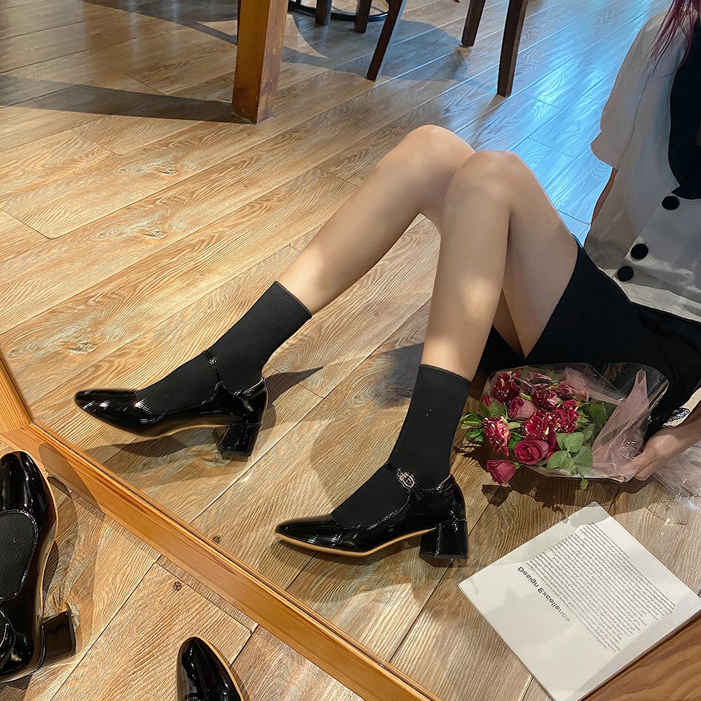 Giày Búp Bê Mũi Vuông Phối Khóa Thời Trang Mùa Thu 2020 | BigBuy360 - bigbuy360.vn