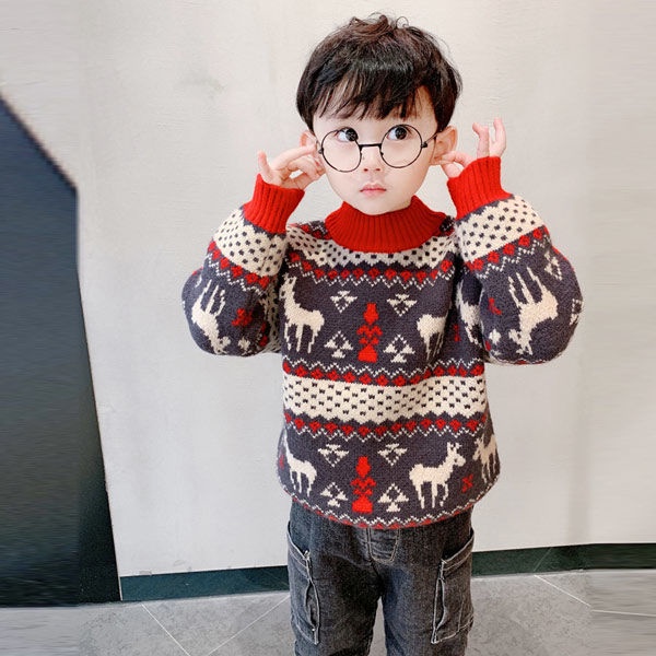 Áo sweater phong cách giáng sinh thời trang cho bé trai