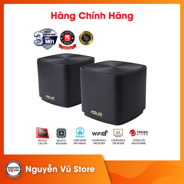 Hệ thống MESH WI-FI 6 ASUS XD4 (B-2-PK) Mini ZenWiFi AX1800 Băng Tần Kép - Hàng Chính Hãng