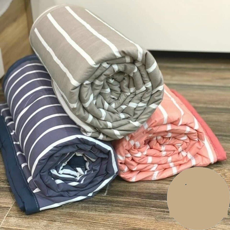 Chăn Đũi Hè Thu Muji Cotton Poly Kẻ Sọc - êm mềm thoáng mát 1m2x2m - Mẫu Mới 2022