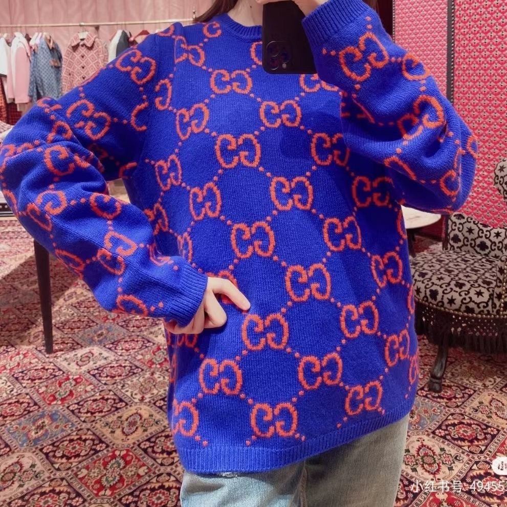 Hàng Có Sẵn!Gucci!Áo Khoác Cardigan Dáng Rộng Thiết Kế Mới Năng Động Thời Trang Dành Cho Cặ