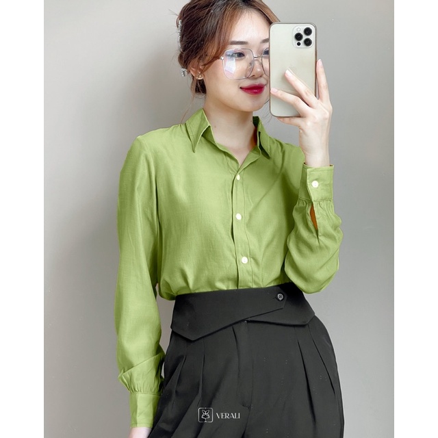 Áo sơ mi nữ công sở basic cổ đức lộ cúc Larosa Harriet