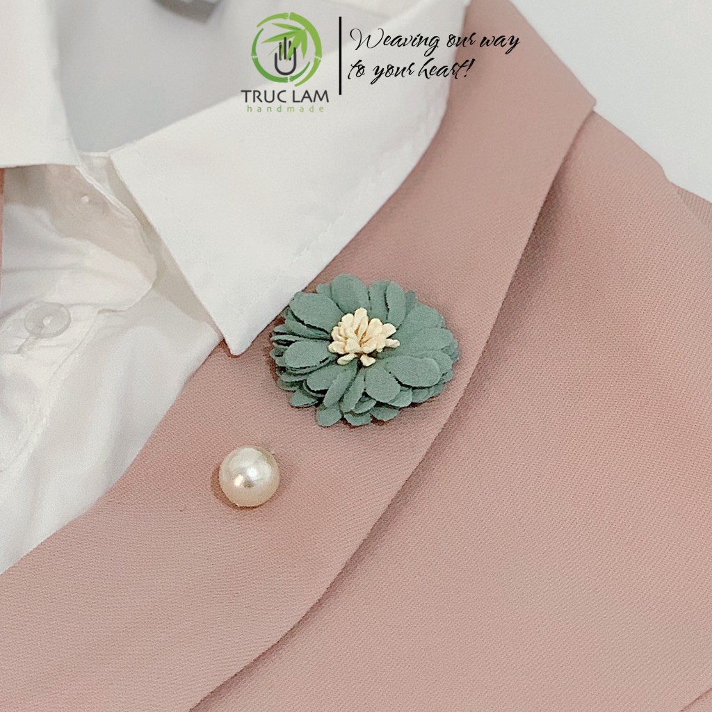 Phụ Kiện Ghim Cài Áo Nữ Bông Hoa Cúc Trúc Lâm Handmade