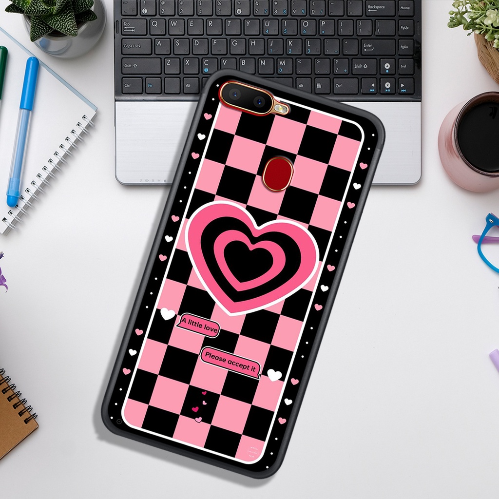 Ốp Lưng OPPO A5S - A7 - A12 - F9 , In Hình &quot;Black Heart&quot; Phong Cách Đẹp.