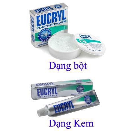 Bột Tẩy Trắng Răng Eucryl 50g UK