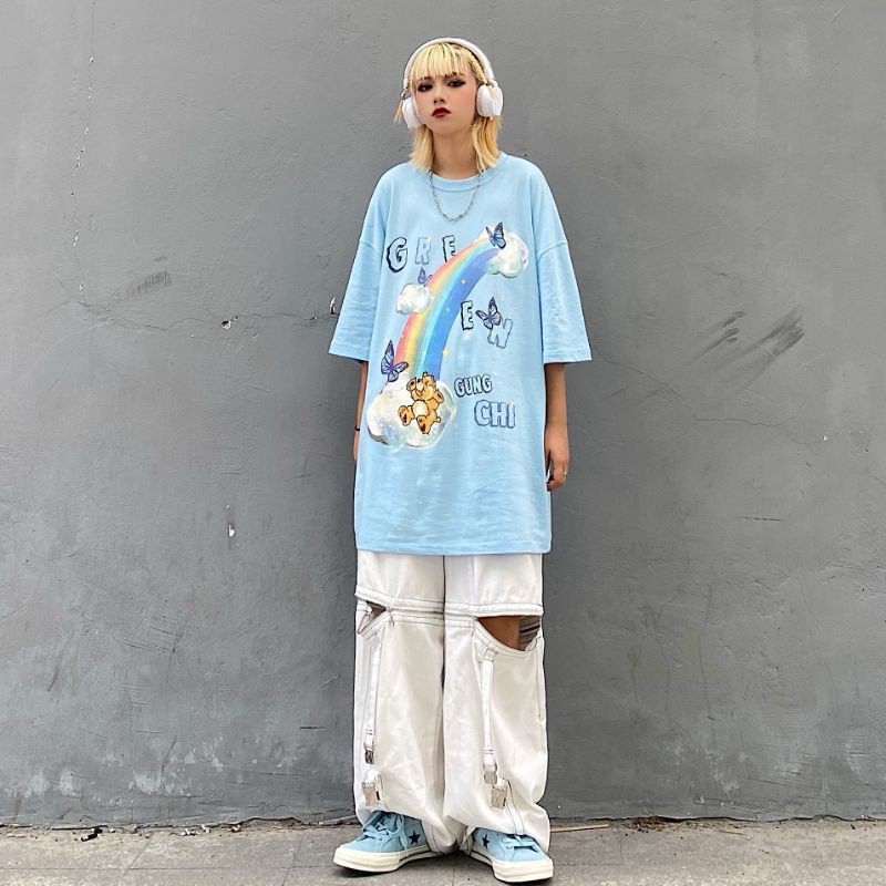 Áo thun tay lỡ nam nữ, áo phông unisex form rộng chất cotton mát mịn thấm hút mồ hôi in hình Doremon | BigBuy360 - bigbuy360.vn