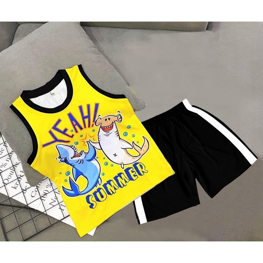 Bộ đồ bé Trai in hình 3D HOT TREND chất vải dày mịn thoáng mát được các bé yêu thích BTM19 [8-40Kg]