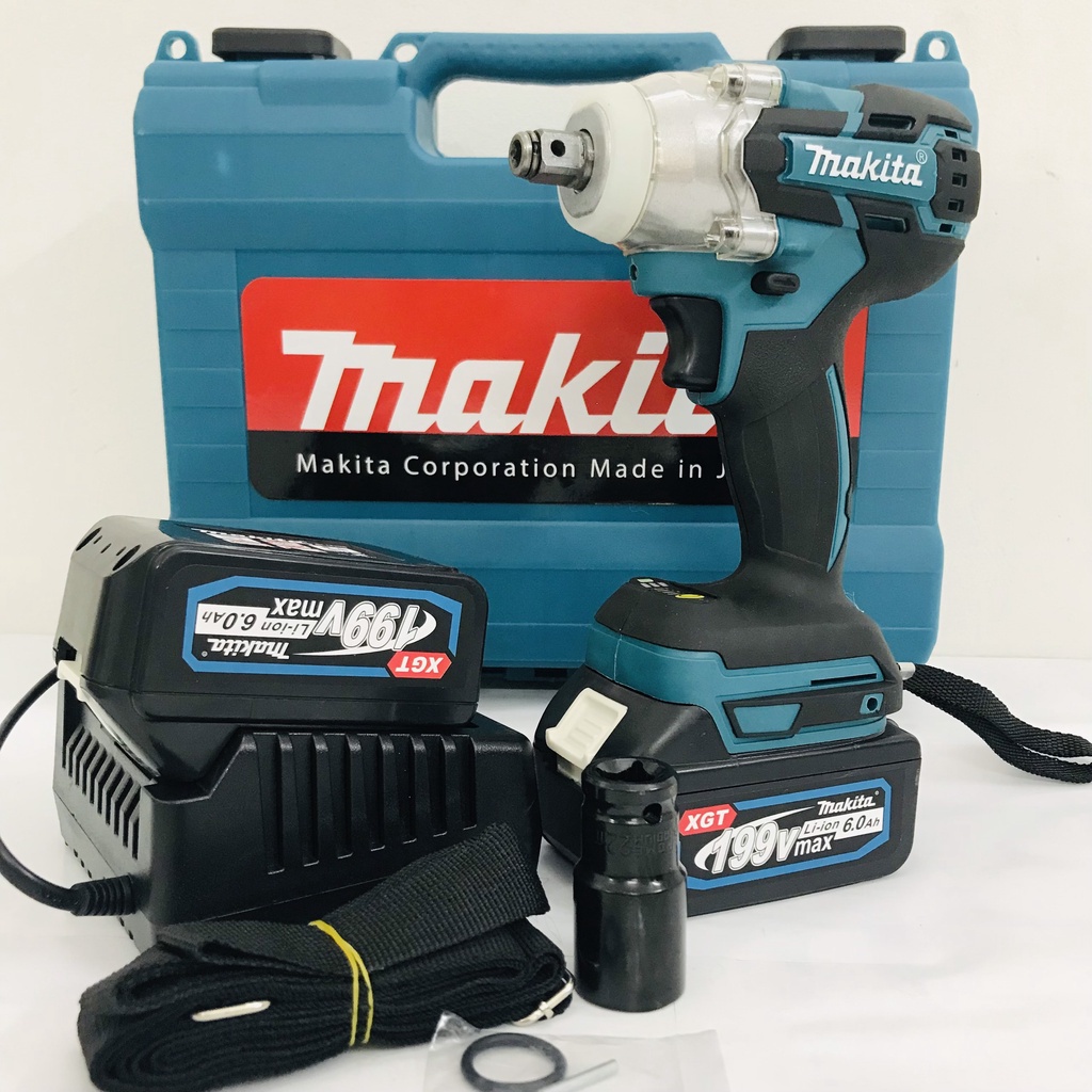 Máy siết bulong Makita 199v không chổi than, máy bắn bulong Makita