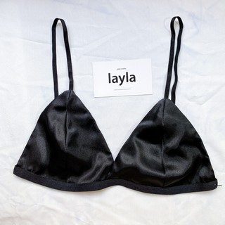 Áo ngực bralette satin đen