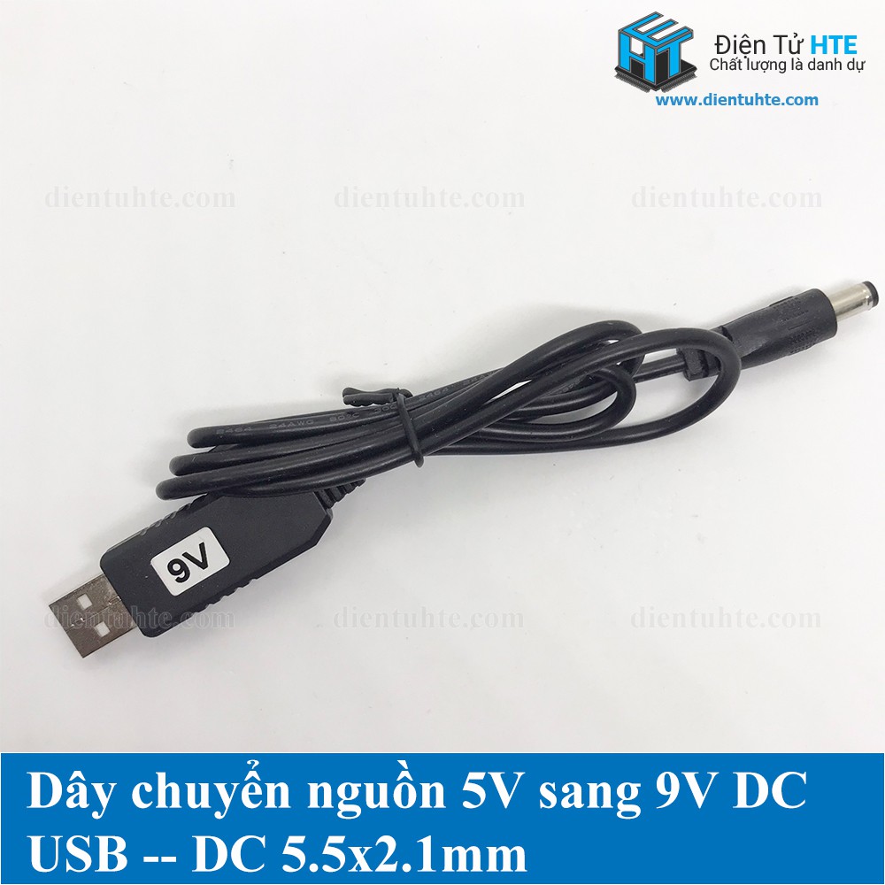 Cáp chuyển đổi nguồn USB 5V sang 9V/12V [HTE Quy Nhơn CN2]