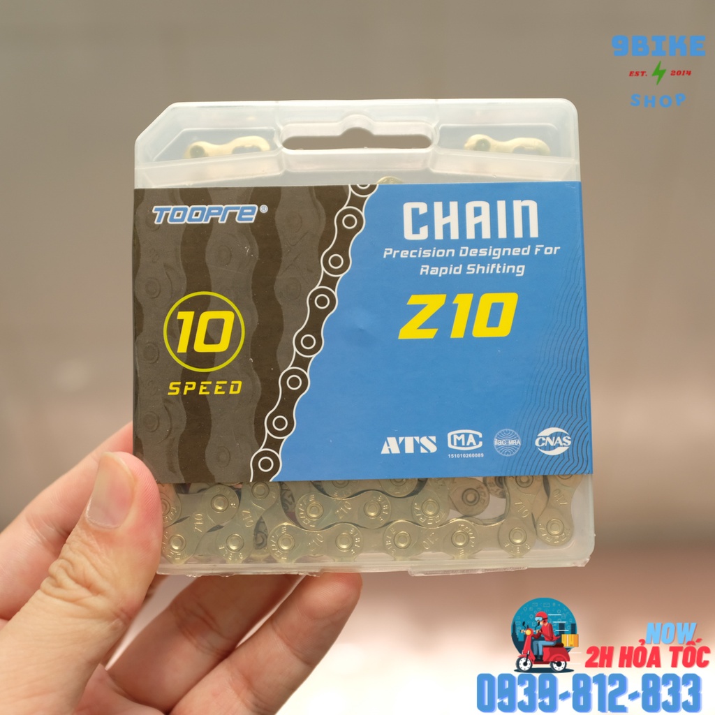 Sên xe đạp thể thao 10 tốc độ TOOPRE Màu vàng