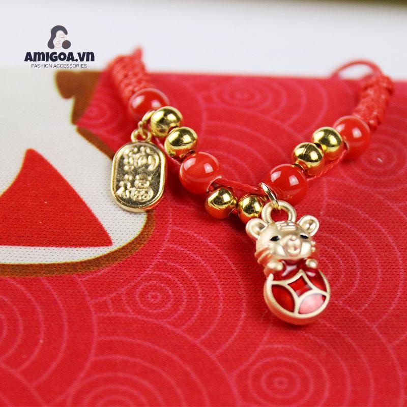 Vòng Tay Trang Sức Bằng Sứ Hình Hổ Nhỏ Phong Cách Giáng Sinh Mới 2022 Dành Cho Bạn Gái/ Học Sinh