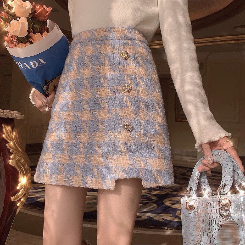 Set áo dạ bông kèm chân váy xinh xắn order taobao