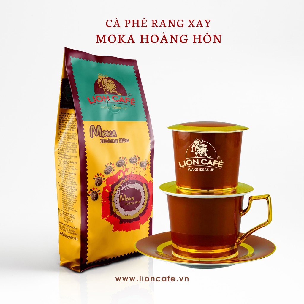 Cafe Rang Xay Moka Hoàng Hôn Lion Cafe 500 gram pha phin