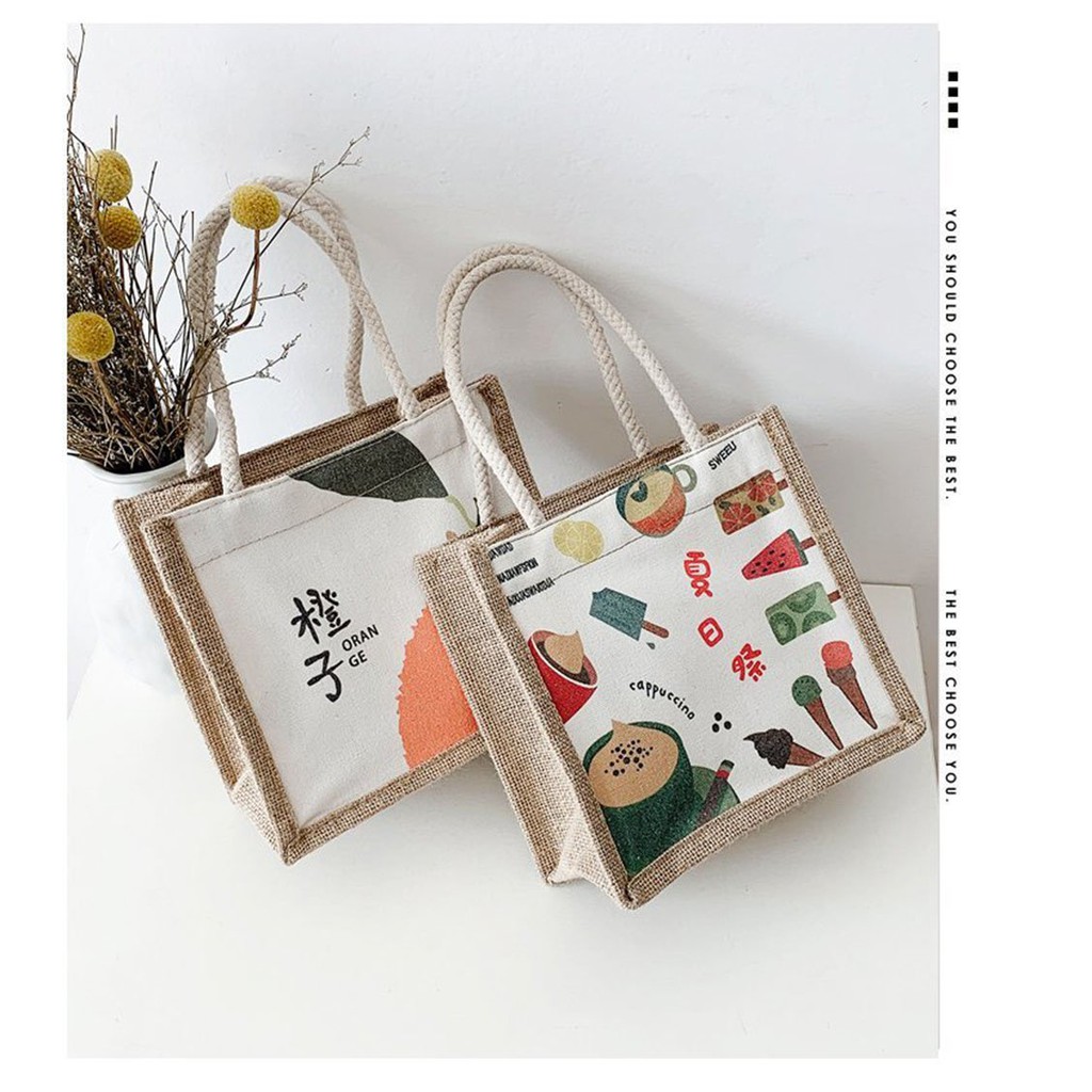 [Mã FAMAYWA2 giảm 10k đơn từ 50k] Túi Cói Mini Họa Tiết Siêu Xinh Bảo vệ môi trường | BigBuy360 - bigbuy360.vn