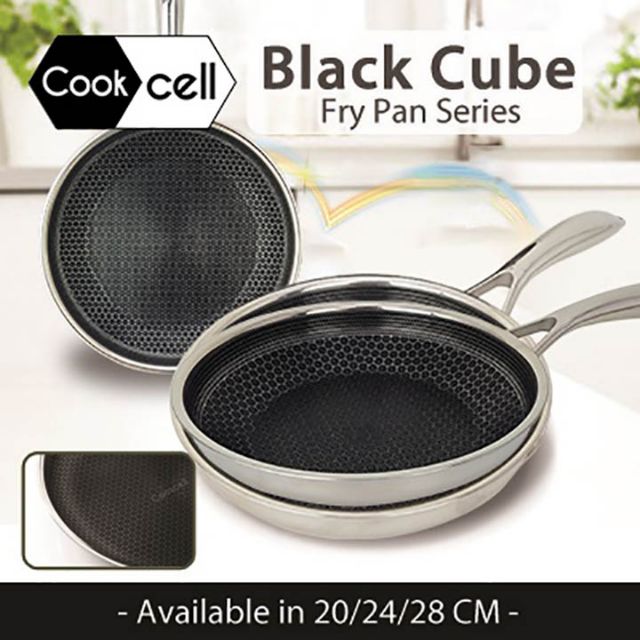 Chảo chống dính Inox 304 Kims Cook J&amp;K Blackcube xuất khẩu dùng bếp từ, bảo hành 24 tháng