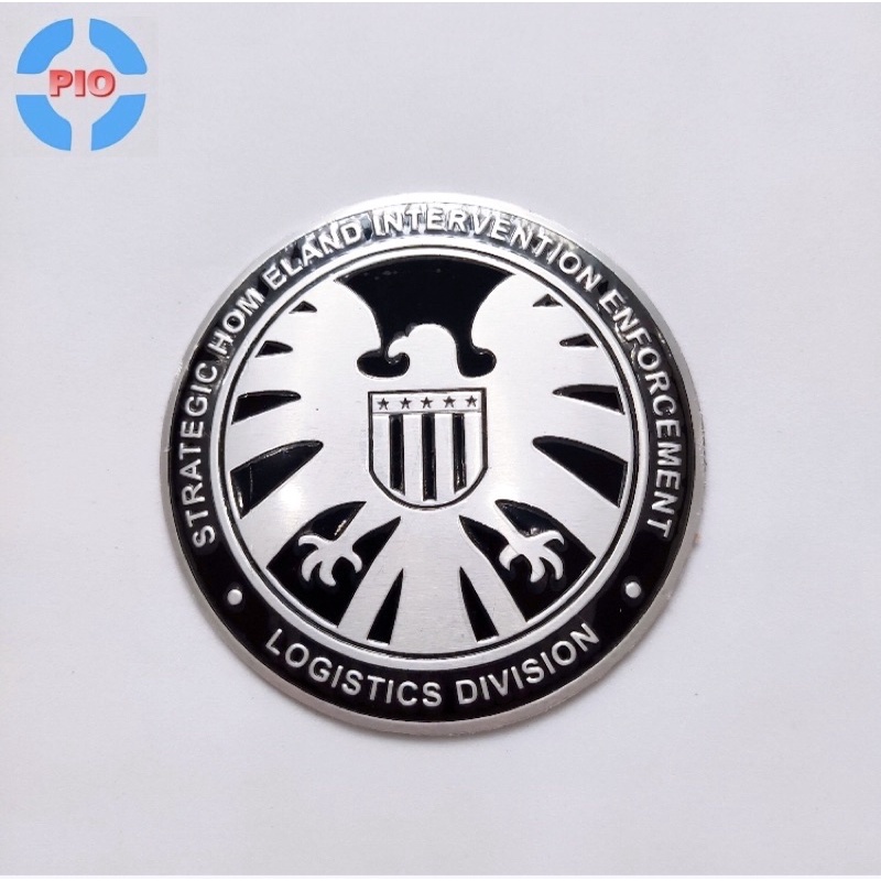 Tem Nhôm Shield Marvel Siêu Ngầu Siêu Chất 7.5cm Trang Trí Xe Máy, Ô Tô, Nón Bảo Hiểm